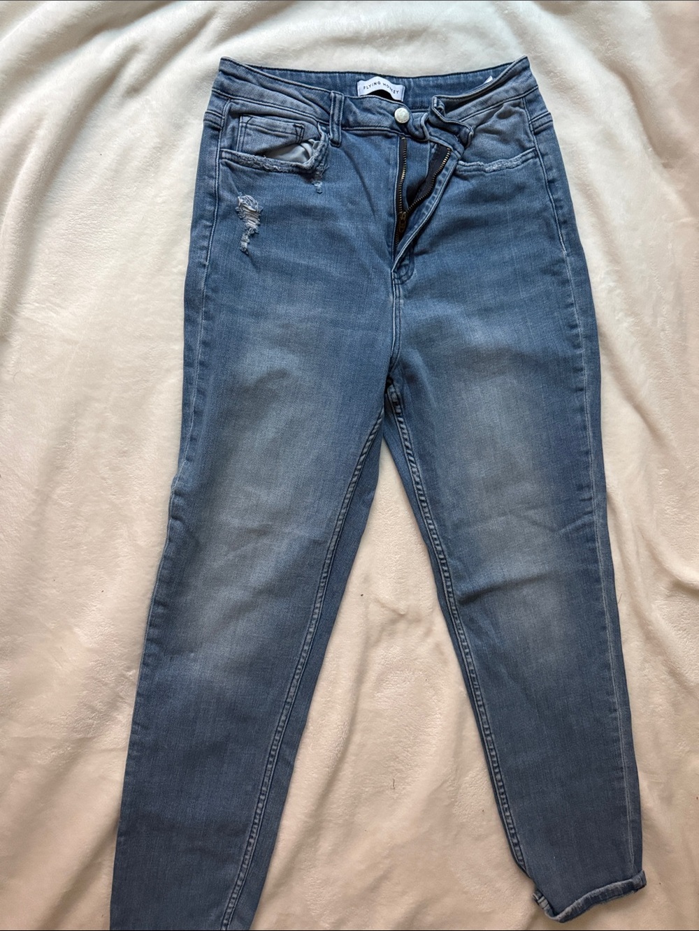 Flying Monkey Women's Skinny Jeans in Faded Blue